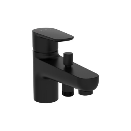 VitrA Flow Soft Monohole Bath/Shower Mixer - Matt Black | Ba