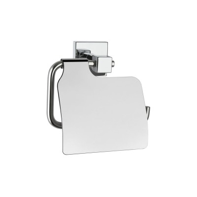 VitrA Q-Line Toilet Roll Holder w/Cover - Chrome | Bathroom