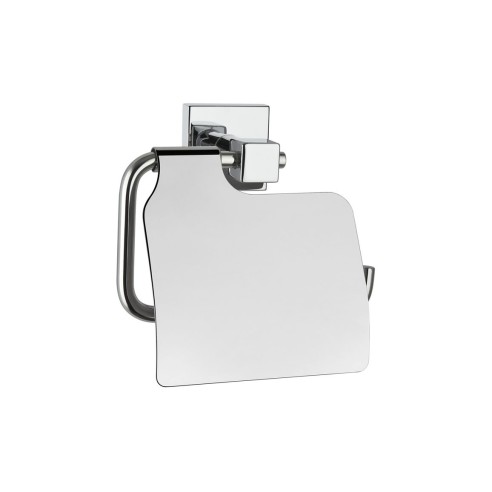 VitrA Q-Line Toilet Roll Holder w/Cover - Chrome | Bathroom