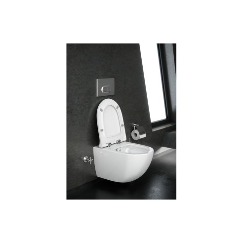 VitrA Q-Line Toilet Roll Holder w/Cover - Chrome | Bathroom