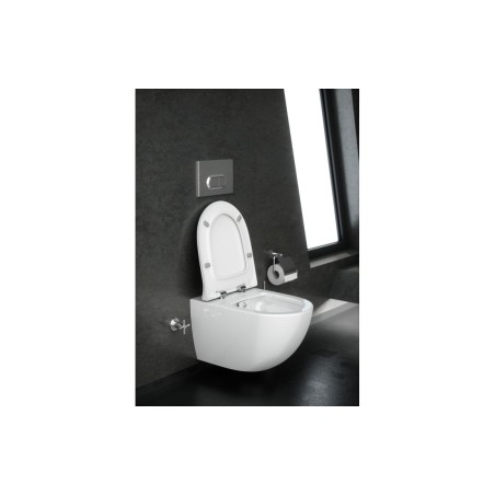 VitrA Q-Line Toilet Roll Holder w/Cover - Chrome | Bathroom