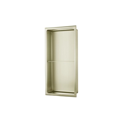 610x305mm Bathroom Niche - Brushed Brass | Bathroom Accessor