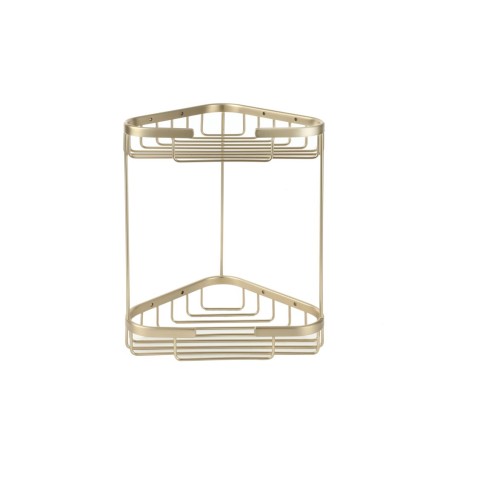 Emmie 2-Tier Storage Basket - Brushed Brass | Bathroom Acces