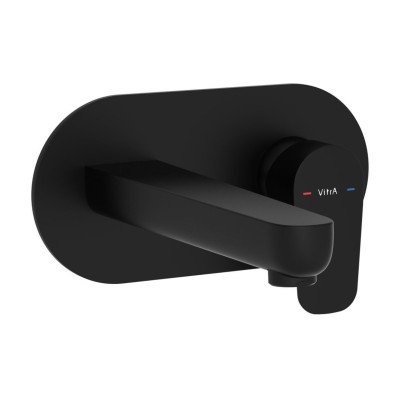 VitrA Flow Soft Wall Mounted Basin Mixer - Matt Black | Bath