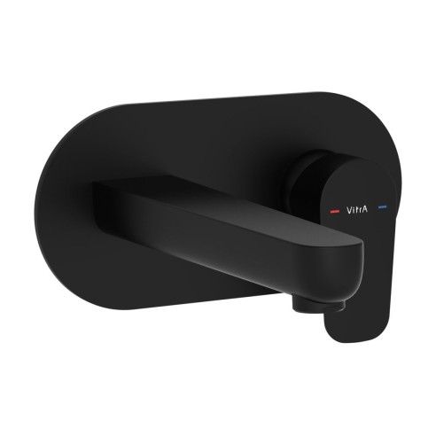 VitrA Flow Soft Wall Mounted Basin Mixer - Matt Black | Bath