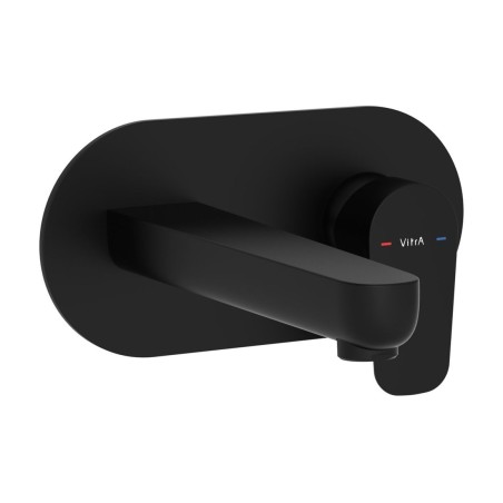 VitrA Flow Soft Wall Mounted Basin Mixer - Matt Black | Bath