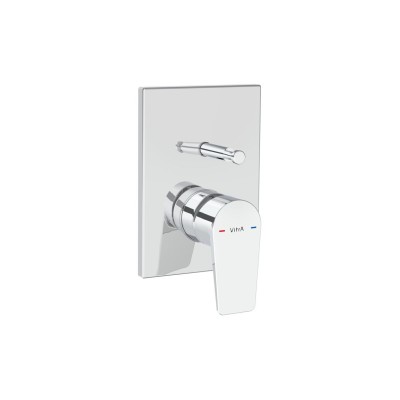 VitrA Flow Square Integrated Bath Mixer Valve - Chrome | Bat