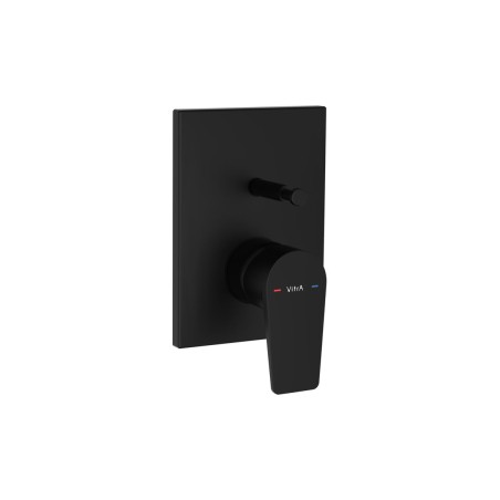 VitrA Flow Square Integrated Bath Mixer Valve - Matt Black |