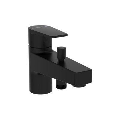 VitrA Flow Square Monohole Bath Filler - Matt Black | Bathro