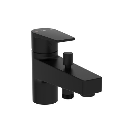VitrA Flow Square Monohole Bath Filler - Matt Black | Bathro