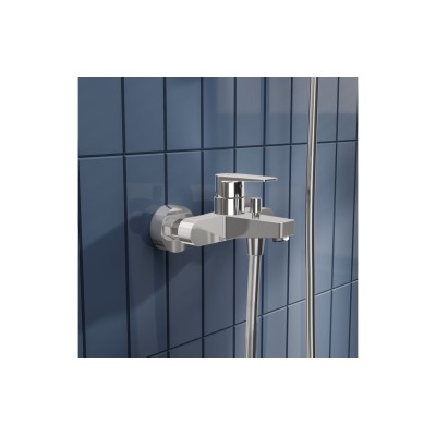 VitrA Flow Square Wall Mounted Bath/Shower Mixer - Chrome | 2