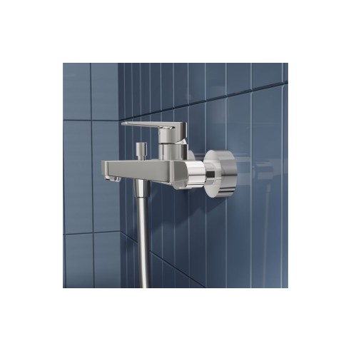 VitrA Flow Square Wall Mounted Bath/Shower Mixer - Chrome |