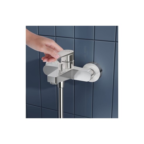 VitrA Flow Square Wall Mounted Bath/Shower Mixer - Chrome |