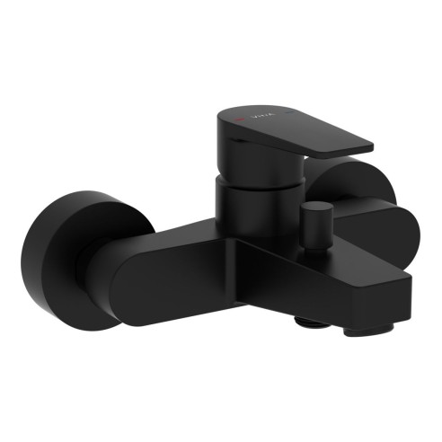 VitrA Flow Square Wall Mounted Bath/Shower Mixer - Matt Blac