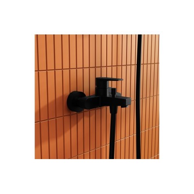 VitrA Flow Square Wall Mounted Bath/Shower Mixer - Matt Blac 2