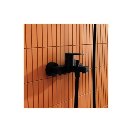 VitrA Flow Square Wall Mounted Bath/Shower Mixer - Matt Blac