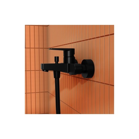 VitrA Flow Square Wall Mounted Bath/Shower Mixer - Matt Blac