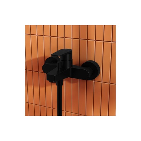 VitrA Flow Square Wall Mounted Bath/Shower Mixer - Matt Blac
