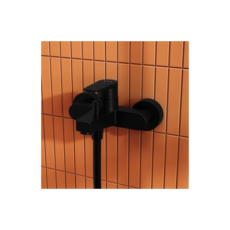 VitrA Flow Square Wall Mounted Bath/Shower Mixer - Matt Blac