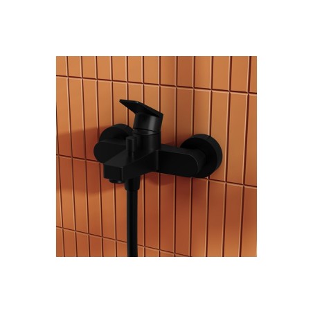 VitrA Flow Square Wall Mounted Bath/Shower Mixer - Matt Blac