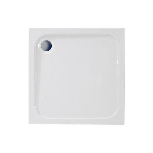 45mm Low Profile 900x900mm Square Tray & Waste - White | Sho