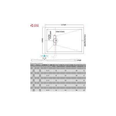 25mm Linear 1700x800mm Slim Rectangular Tray & Waste | Showe 2