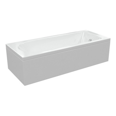Palermo 1700mm D-Shaped Supercast Single Ended Bath 2 Tap Hole