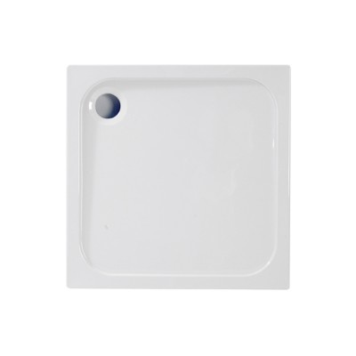 45mm Low Profile 700x700mm Square Tray & Waste - White | Sho