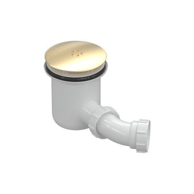 Low Profile Tray Waste Cover - Brushed Brass | Shower Trays