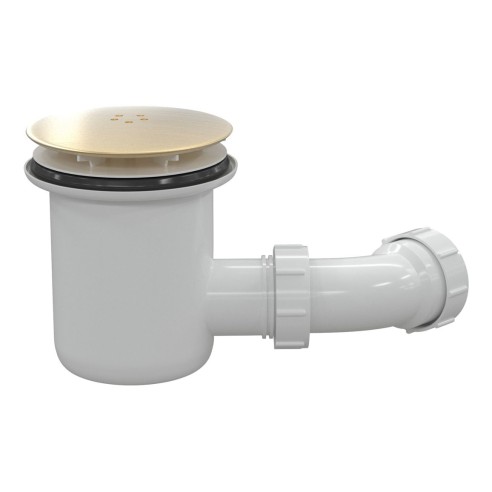 Low Profile Tray Waste Cover - Brushed Brass | Shower Trays