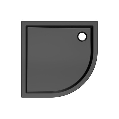 40mm Low Profile 800mm Quadrant Tray & Waste - Matt Black | 2