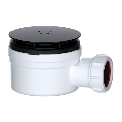 40mm Low Profile 800mm Quadrant Tray & Waste - Matt Black |