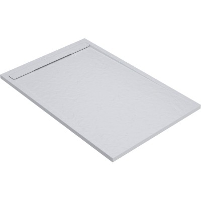 30mm Slate 1400x800mm Rectangular Tray & Waste - White | Sho