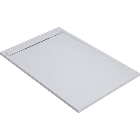 30mm Slate 1600x800mm Rectangular Tray & Waste - White | Sho