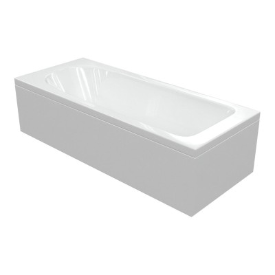 Palermo 1700mm D-Shaped Supercast Single Ended Bath 2 Tap Hole 2