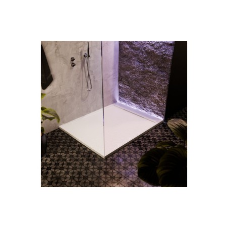 30mm Slate 1700x800mm Rectangular Tray & Waste - White | Sho