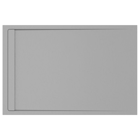 30mm Slate 1000x800mm Rectangular Tray & Waste - Grey | Show
