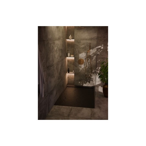 30mm Slate 1200x800mm Rectangular Tray & Waste - Black | Sho