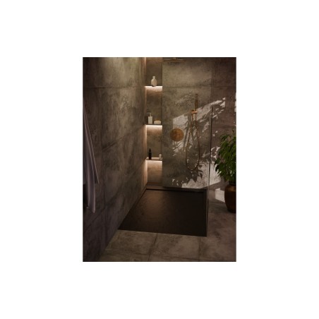 30mm Slate 1200x800mm Rectangular Tray & Waste - Black | Sho