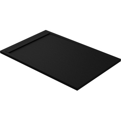 30mm Slate 1600x800mm Rectangular Tray & Waste - Black | Sho