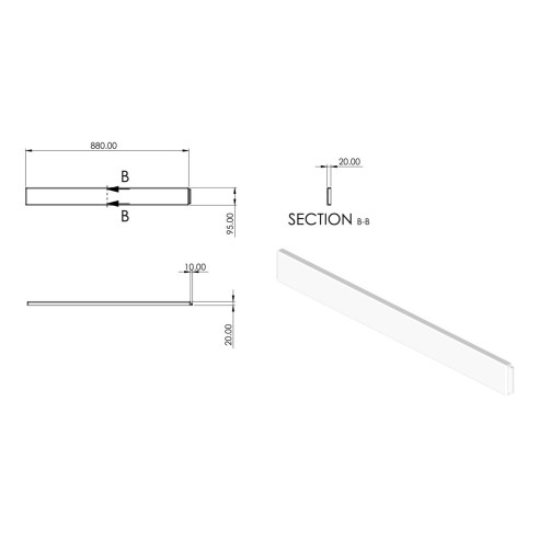 //2Go 45mm Low Profile Square & Rectangular Riser Set - Whit