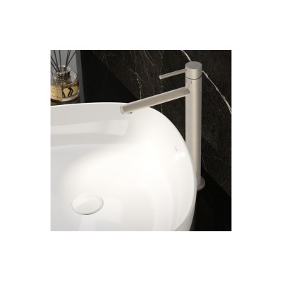 VitrA Origin Extra Tall Basin Mixer - Brushed Nickel | Bathr 2