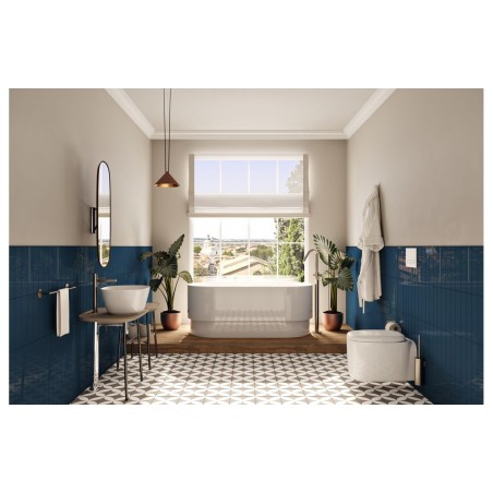 VitrA Origin Floor Standing Bath Filler - Brushed Nickel | B