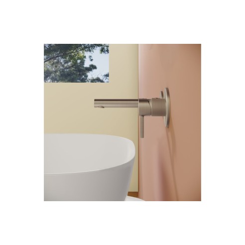 VitrA Origin Wall Mounted 2-Hole Basin Mixer - Brushed Nicke