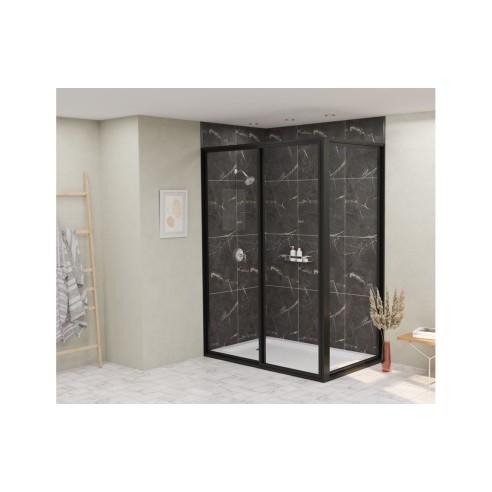 Fibo Marble - Black Marble (Tile Effect) - Pk/2 | Wall Panel