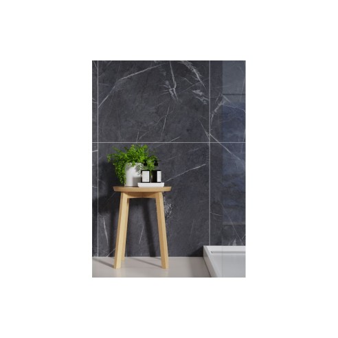 Fibo Marble - Black Marble (Tile Effect) - Pk/2 | Wall Panel