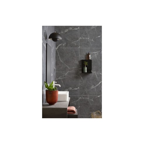 Fibo Marble - Black Marble (Tile Effect) - Pk/2 | Wall Panel