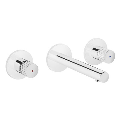 VitrA Origin Wall Mounted 3-Hole Basin Mixer - Chrome | Bath
