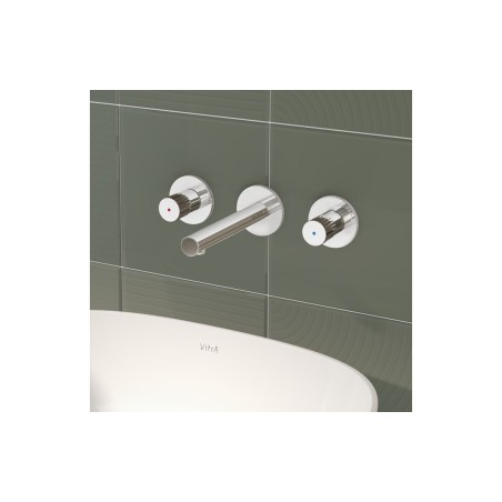 VitrA Origin Wall Mounted 3-Hole Basin Mixer - Chrome | Bath