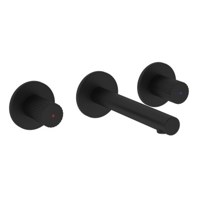 VitrA Origin Wall Mounted 3-Hole Basin Mixer - Matt Black |